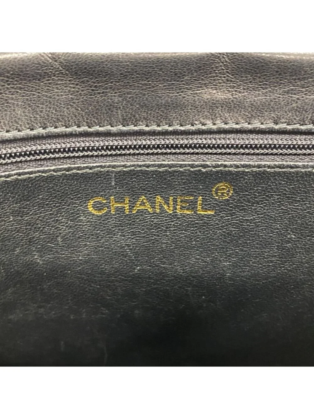 Chanel Shoulder Bag Lambskin Black Gold